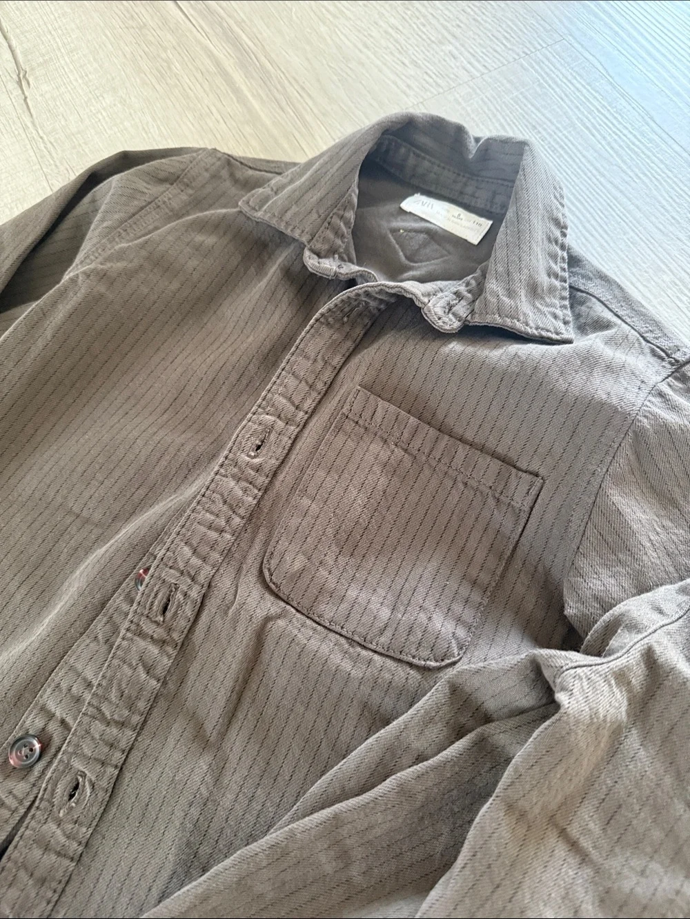 Zara Olive green pin striped Set